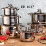 12pcs Edenberg cookware set with induction base