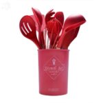 12 Pcs Wooden Silicone Kitchen Spoons Set - Image 3