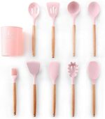 12 Pcs Wooden Silicone Kitchen Spoons Set - Image 4
