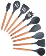 12 Pcs Wooden Silicone Kitchen Spoons Set - Image 7
