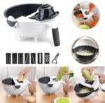 9 in 1 Magic Multifunctional Rotate Vegetable Cutter with Drain Basket