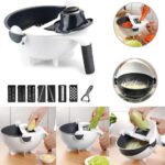 9 in 1 Magic Multifunctional Rotate Vegetable Cutter with Drain Basket