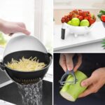 9 in 1 Magic Multifunctional Rotate Vegetable Cutter with Drain Basket - Image 7